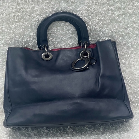 Dior Blue Leather Extra Large Diorissimo Shopper Tote - Picture 1 of 16